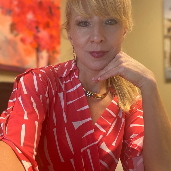 Kenneth Cole size XS coral and white wra… - Picture 5 of 6